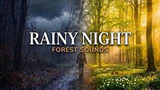 Rainy Forest Night | 1 Hour Dark Screen Sleep Sounds