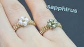 ハンドメイド リボンのリング 作り方 ビーズステッチ How To Make Lovely Ribbon Ring Seed Beads And Pearl Youtube