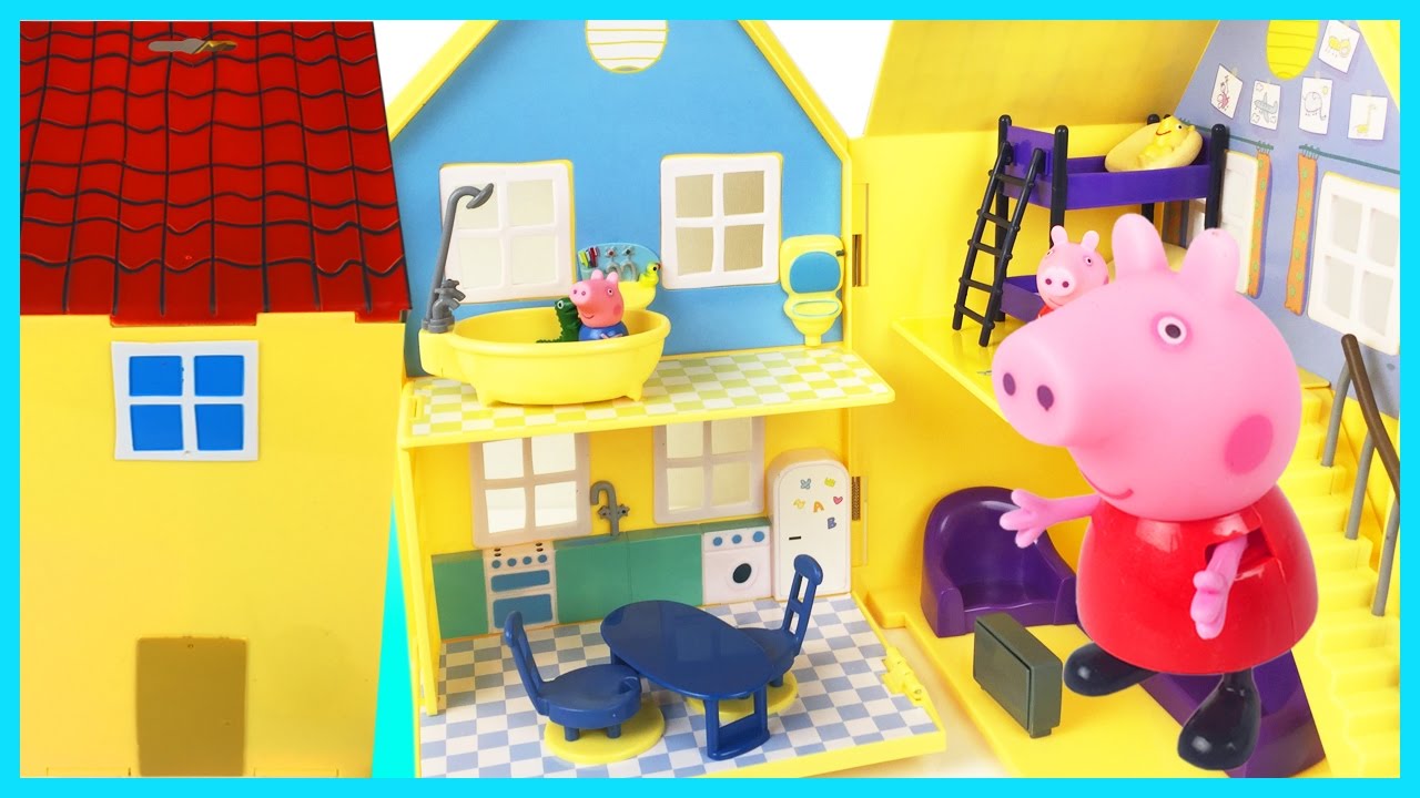 Commissie lepel Gewoon doen PEPPA PIG SPEELGOED HUIS MET BADKAMER STAPELBED SLAAPKAMER KEUKEN SPEEL MET  MIJ FILMPJE KINDEREN - YouTube