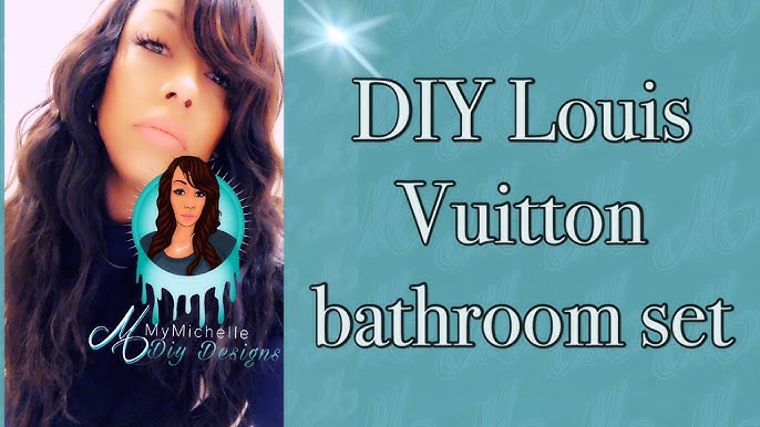 DIY Louis Vuitton printed shower curtain and matching canvas