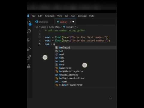 Adding Two Numbers Using Python | #shorts #python - YouTube