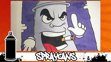 How to draw my new graffiti spraycan character