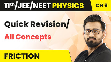 Friction - Quick Revision/All Concepts | Class 11 Physics HC Verma Chapter 6 | JEE/NEET