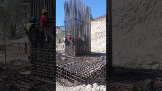 Tying Rebar Foundation with Column | Real Civil Engineering 1999 #heavycivil #construction #shorts