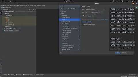 How to change PyCharm font size.