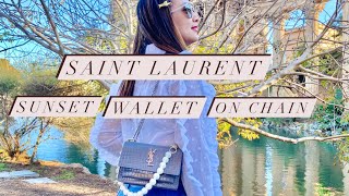 Saint Laurent Sunset Chain Wallet Nude - Kaialux