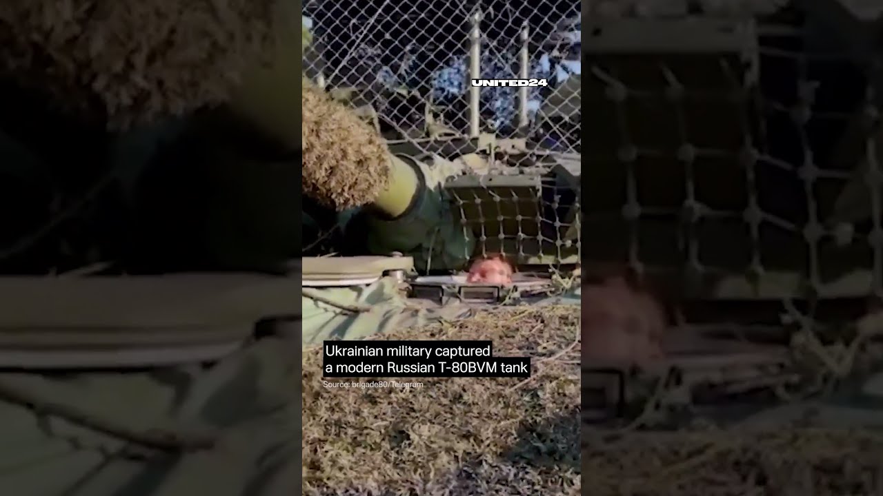 War Trophy Ukrainian Military Captured A Modern Russian T 80BVM Tank Warinukraine Russia Tanks