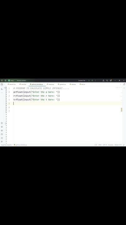 Program to calculate simple interest in python for beginners 🔥🔥 - YouTube