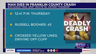 Huntingdon County man dead after driving off cliff, landing in creek