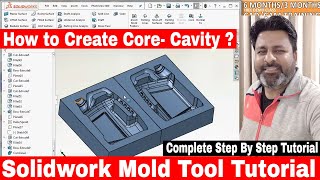 How to create cavity in Solidworks Tutorial| Mold Tool Solidworks | Cavity Net Worth