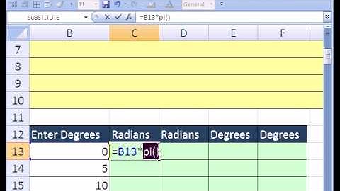 Excel Magic Trick #234: Trig functions PI RADIANS DEGREES