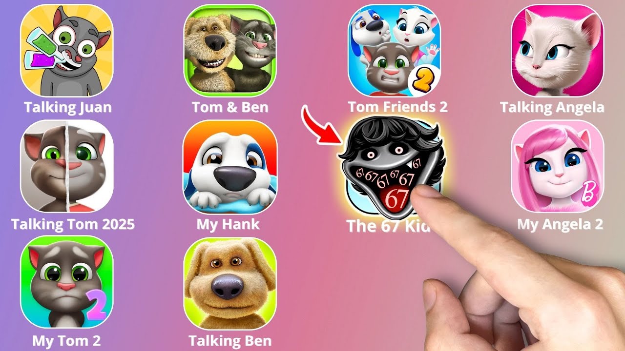 Talking Tom And Friends,HUNGRY WORM,Roblox,67 KID, 6 7,Talking Angela,Talking Ben,Talking Tom