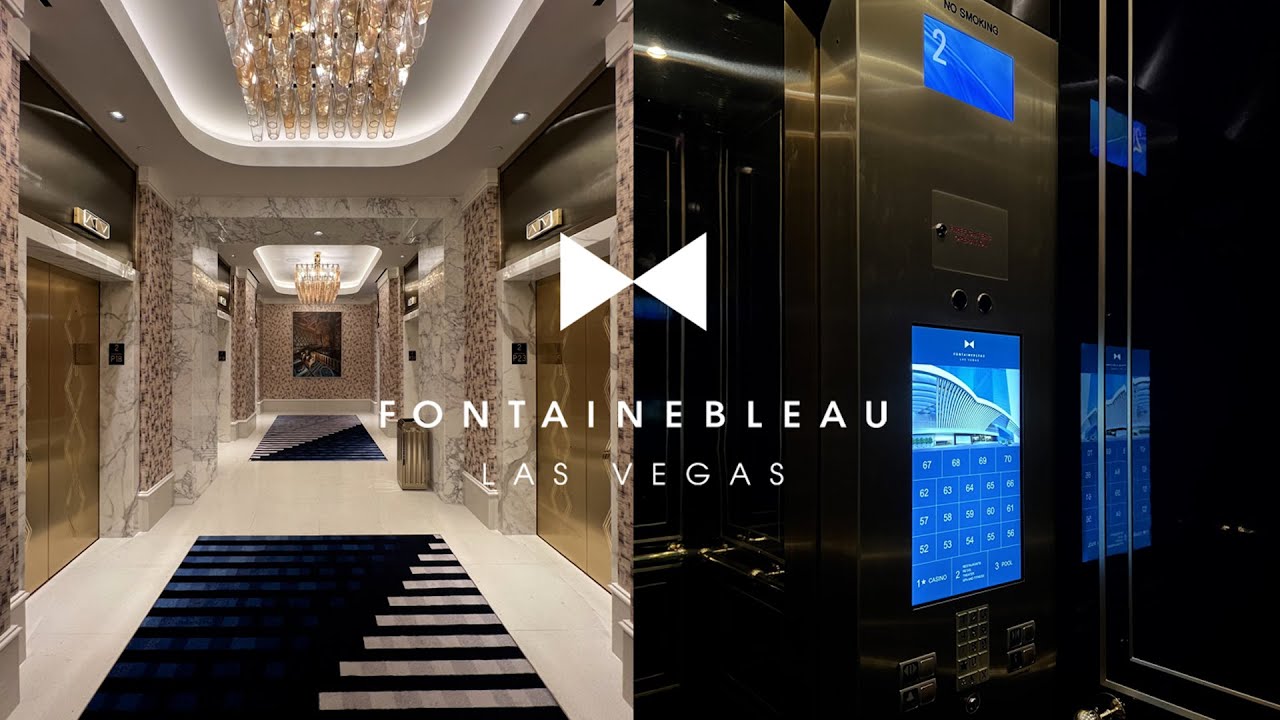Beautiful TKE Traction HighRise Elevators Fontainebleau Resort Las