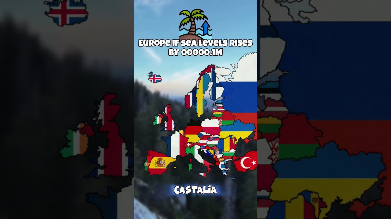 Europe if sea levels rises by 0.00001M 