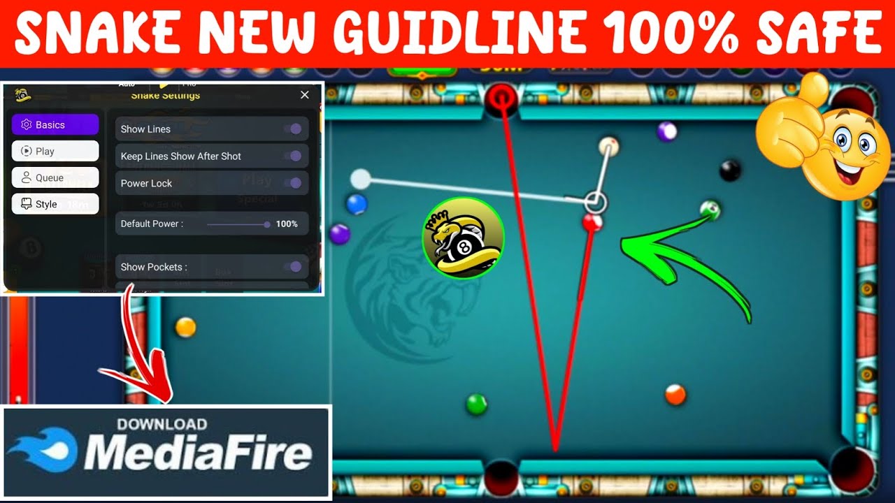 SNAKE TOOL - 8 Ball Pool Latest 3 Line FREE Aim Tool 2024