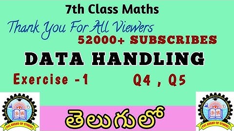 7th Class Maths Data Handling Exercise 1 in Telugu