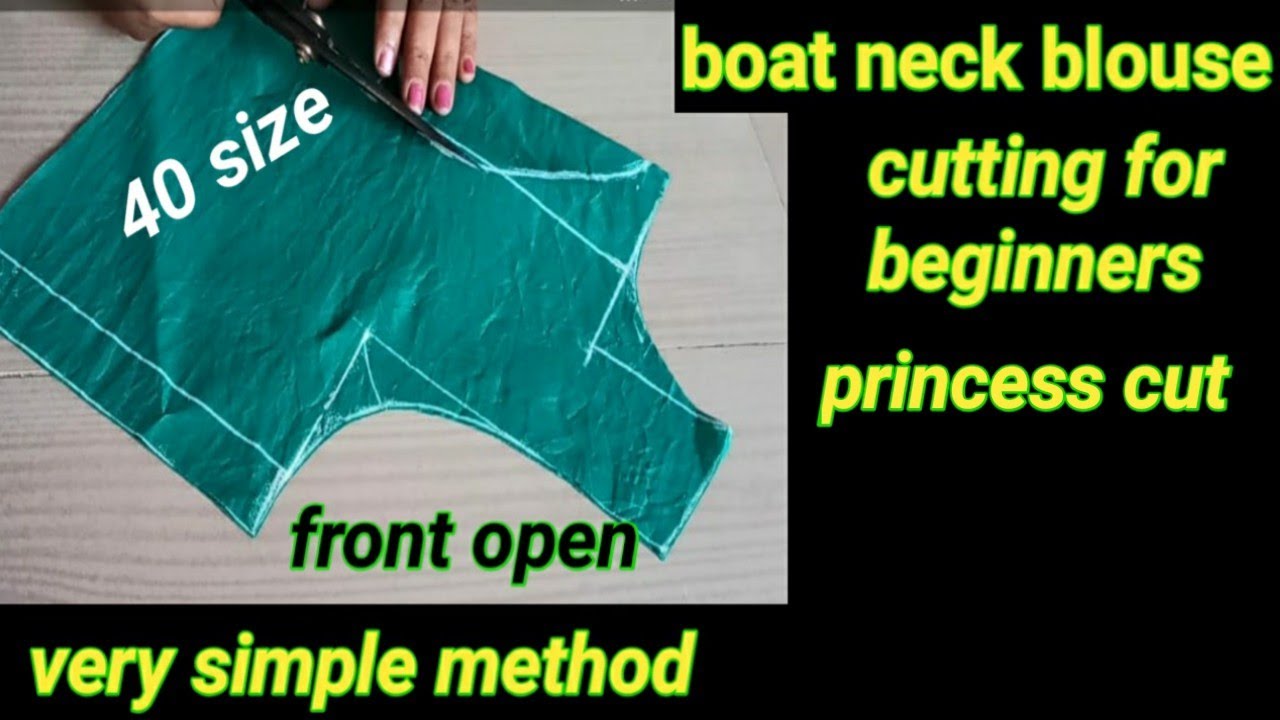 How to cut boat neck with princess cut blouse cutting at home?Very easy