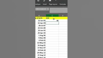 Age Calculator ✅ Advanced Basic Functions in Excel #agecalculation  #dashboard #spreadsheet #shorts