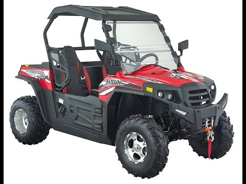 hisun sector 250cc red off road utility buggy