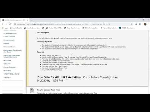 How to Access Assignments in MyTCC Blackboard