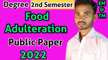 au degree 2nd semester"Food Adulteration" paper in 2022||Prasad exams review