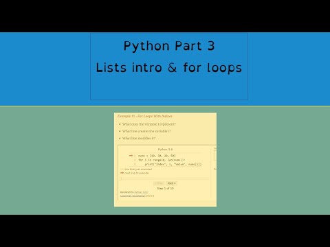 Python Part 3 - List and For Loops - YouTube