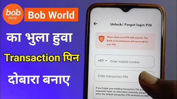 Bob world ka password bhul gaye to kya kare | bob world transaction pin forgot