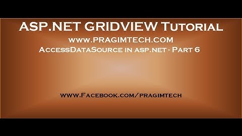 AccessDataSource in asp net   Part 6