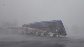 Extreme Hurricane Idalia Destroys A Gas Station In Perry, Florida