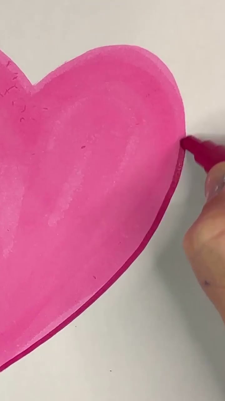 Drawing the Sparkling Heart emoji 💖 using Posca Markers. #shorts