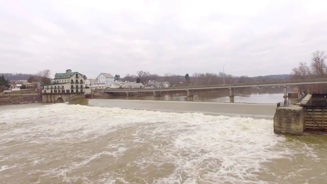 Stockport Ohio Dam and Hand Operated Lock-DJI Phantom 3