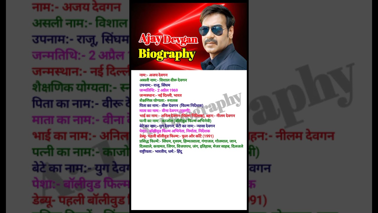 Ajay Devgan Biography.