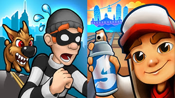 Robbery Bob vs Subway Surfers New Update Gameplay Android,ios Part 57