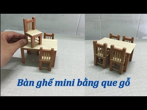 Video Làm bàn ghế mini bằng que gỗ | Tình handmade - youtube