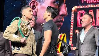 MARIO BARRIOS & RYAN GARCIA EXCHANGE WORDS DURING FACE OFF