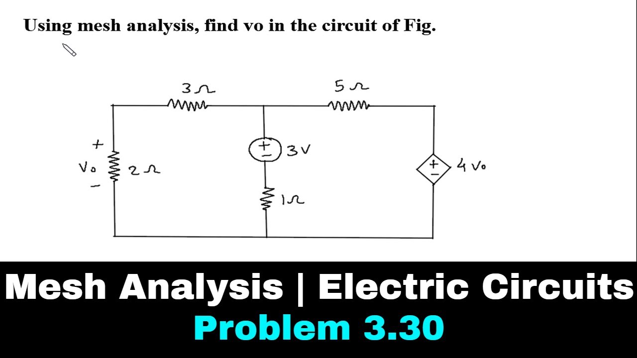 Mesh Analysis | Electric Circuits | Problem 3.30 - YouTube