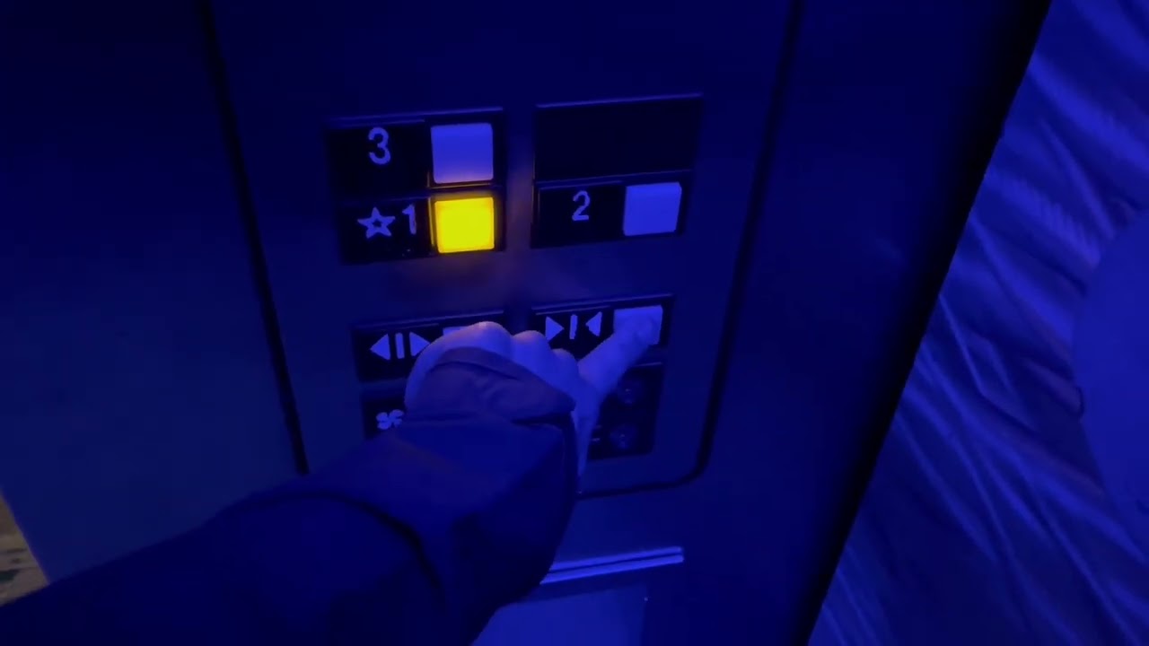 NEW LED LIGHTS! Otis Series 1 Hydraulic Elevators at Downtown Aquarium in Downtown Houston, TX.