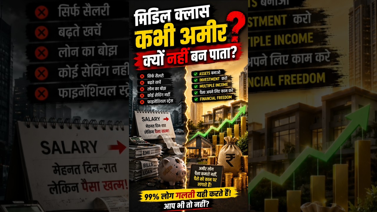 🚨 मिडिल क्लास कभी अमीर क्यों नहीं बन पाता? 90% लोग नहीं जानते! 😱 #shorts #shortsviral #youtubeshorts