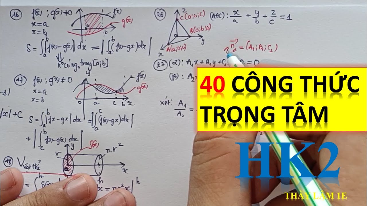 TOÁN 12 -TÓM TẮT  CÔNG THỨC TRỌNG TÂM HỌC KÌ 2 - NĂM HỌC 2025