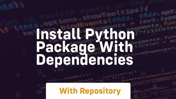 install python package with dependencies