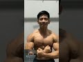 Hottest and sexy indonesian bodybuilder muhammad iqbal  posing practice  flexing muscle