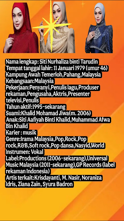 Siti Nurhaliza : Biodata Lengkap !!! #breakingnews #videoviral#penyanyi#aktris#presenter#penulislagu