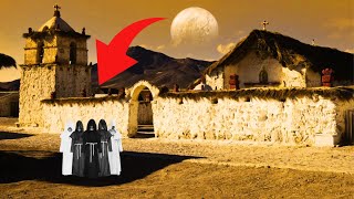 Life Mars rover capture: Ancient traditional building Parinacota Tarapaca Temple Chile South America