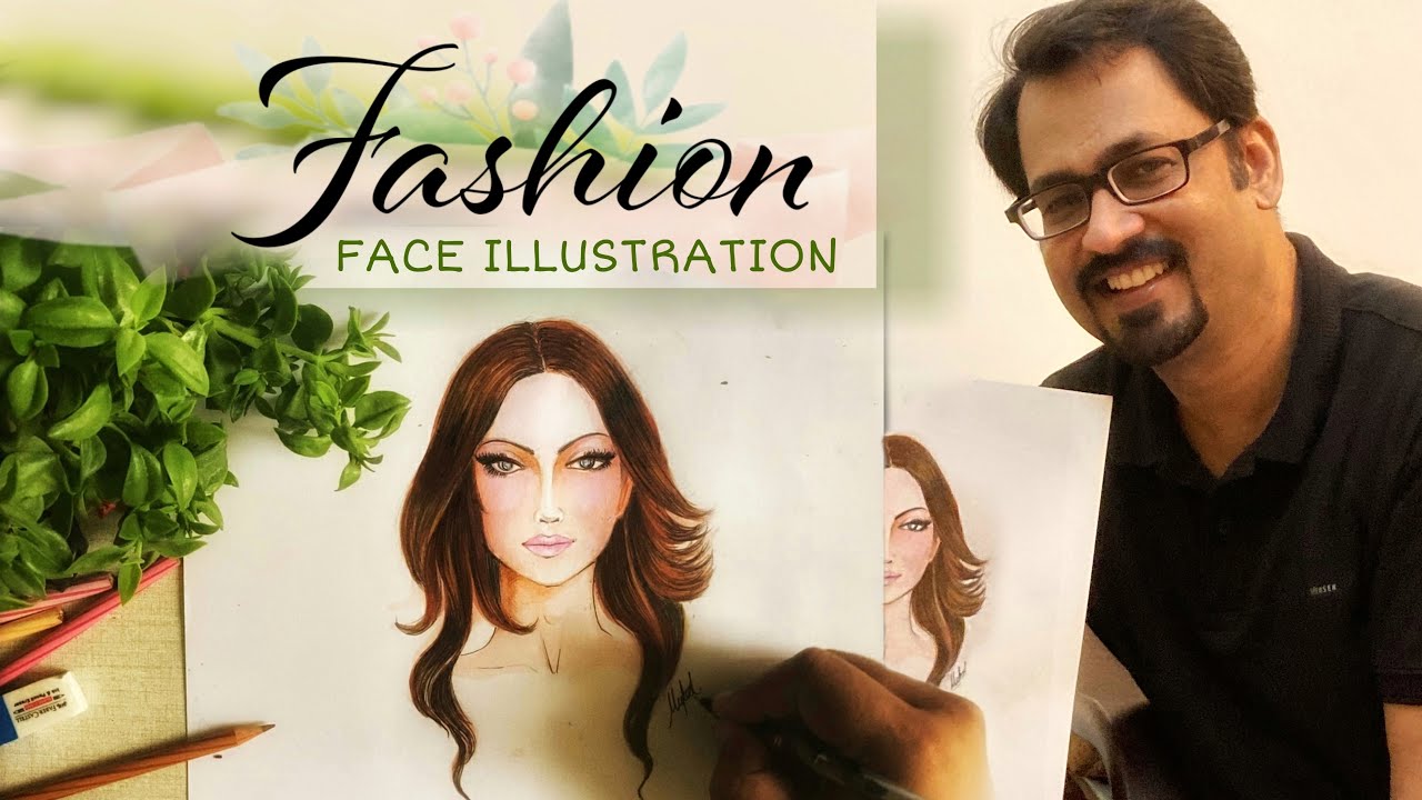 Fashion Face Illustration Tutorial in details - YouTube
