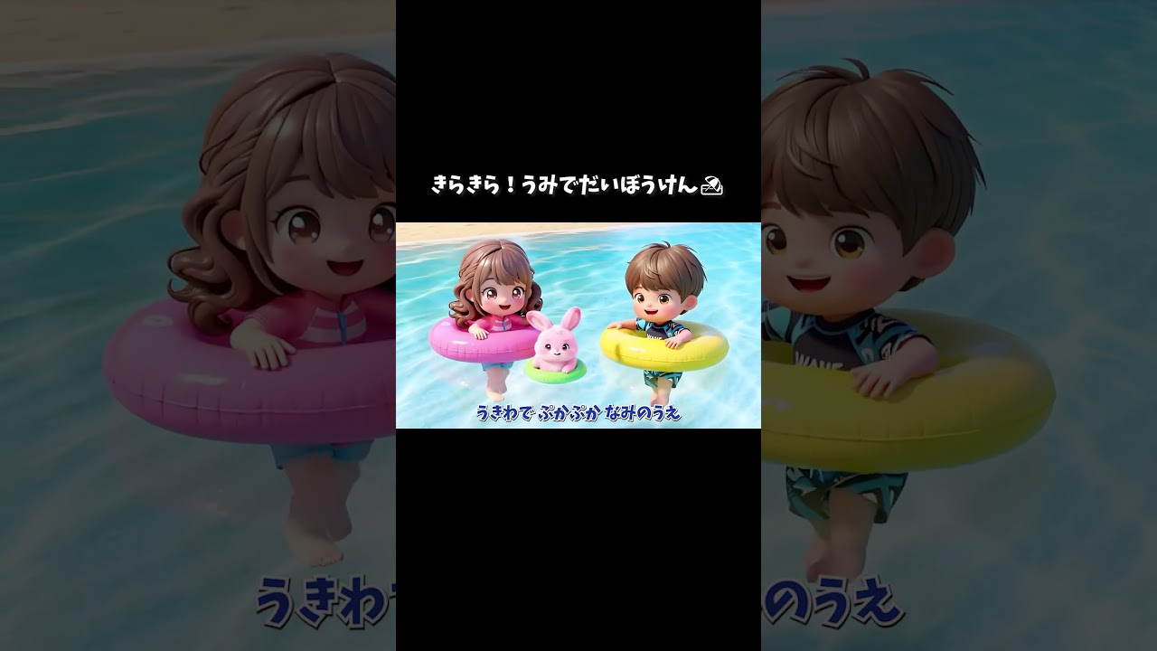 きらきら！うみでだいぼうけん🏖️Sparkling Ocean Big Adventure! #知育 #こどものうた #キッズソング #歌 #shorts