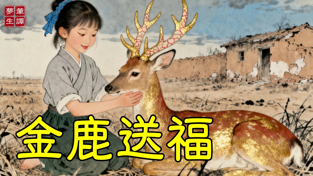 善良村姑在荒年救下一只瘦鹿，寧可自己挨餓也分它口糧，人人都說她傻。不料此乃金鹿送財，待它離去後，家中日日生財、富貴臨門，那些冷眼旁觀的人當場全蒙了！#故事#民間傳說#奇遇#報恩#原創故事
