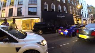 2 Nissan Skyline's Spit Flames at Gumball 3000, London 2014