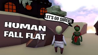 SHREK AND FIONA GOING TO THE HAUNTED HOUSE in HUMAN FALL FLAT