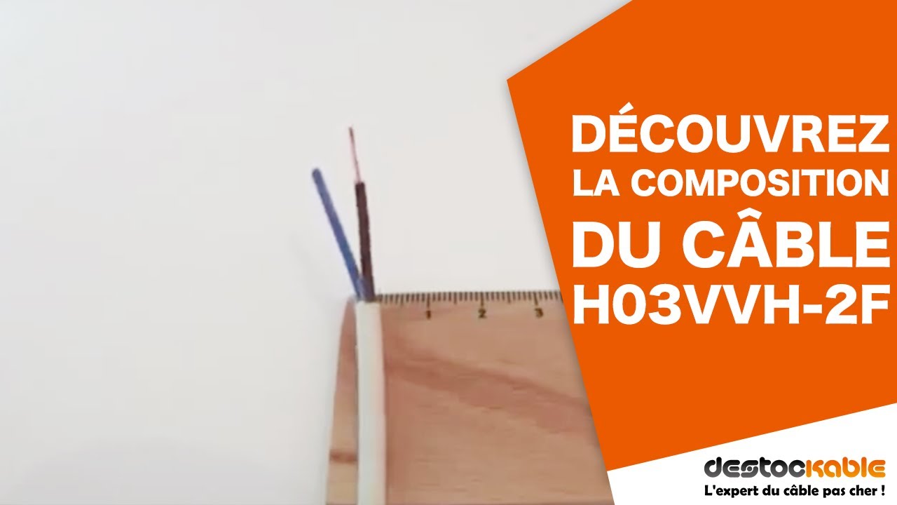 Câble électrique H03VVH-2F pour lampe de chevet et appareil électroménager