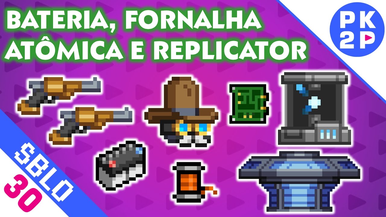 Fio, Bateria, Placa, Atomic Furnace, Replicator e Pistolas! Starbound